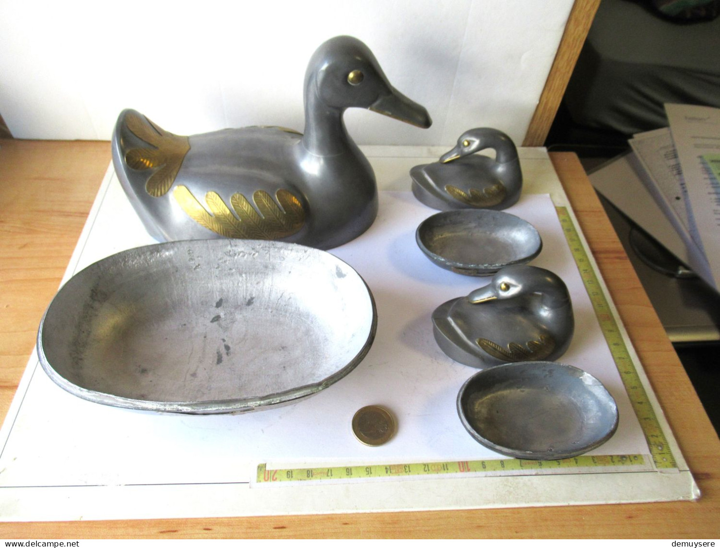 LADE 1300 - Chinese Tinnen Eendjes -  Canards Chinois En étain - 1554 Gram + 323 Gran + 302 Gram - Stagno