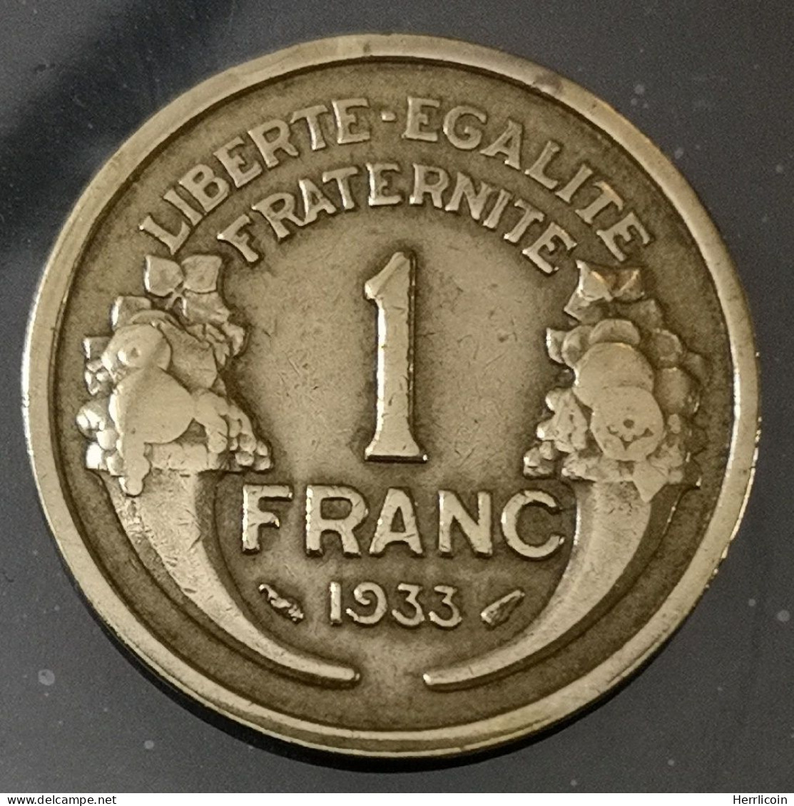 Monnaie France - 1933  - 1 Franc Morlon Cupro-aluminium - 1 Franc