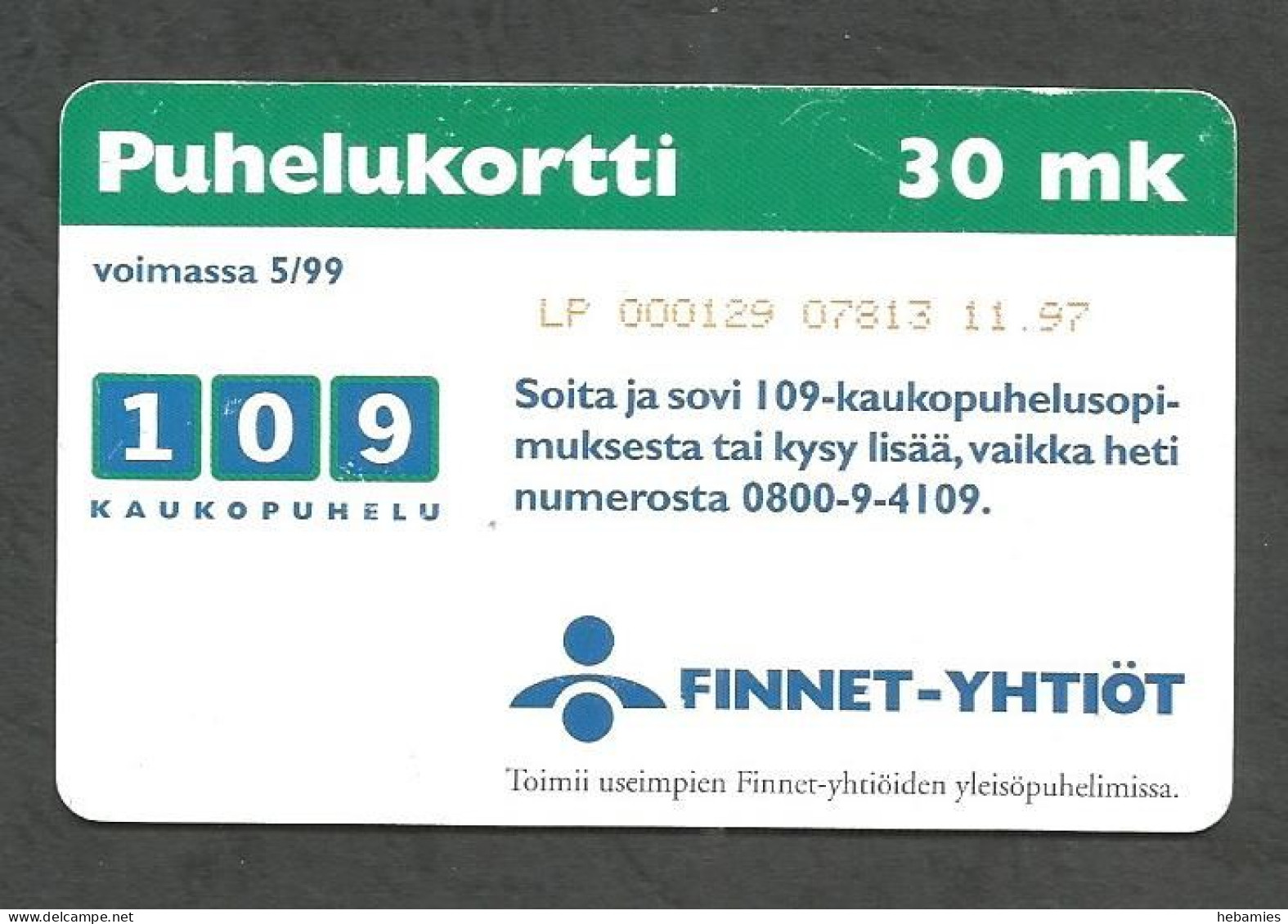 Call. It Touches. - 30 FIM   FINNET  -  FINLAND  - - Finlandia