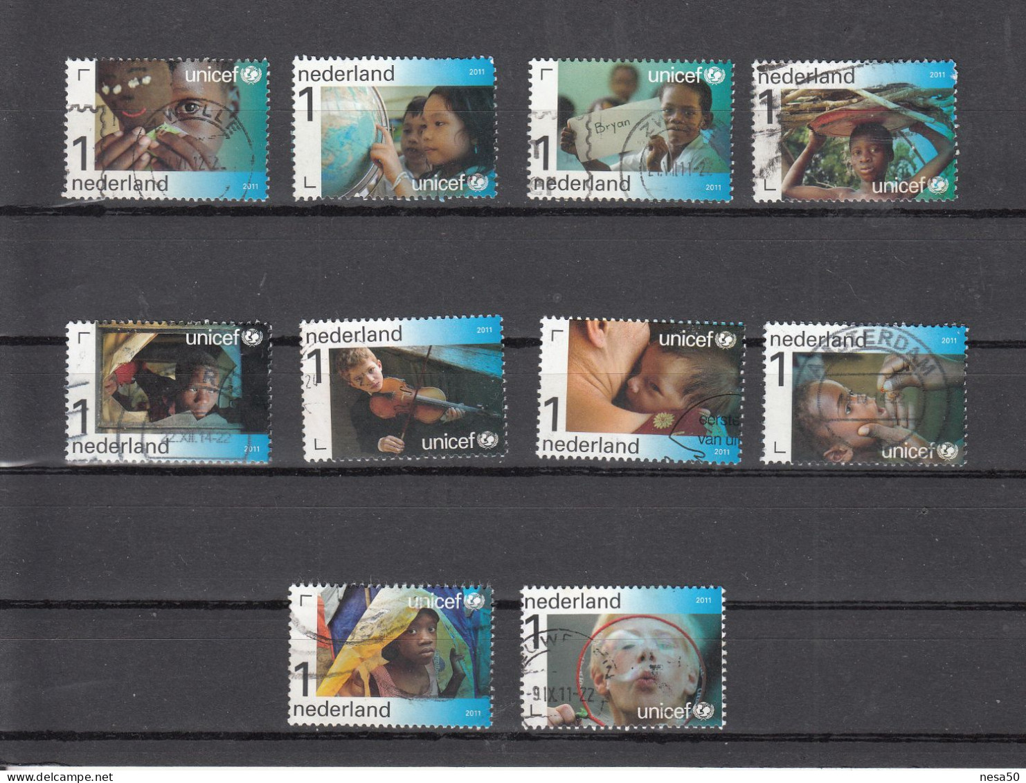 Nederland 2011 Nvph Nr 2823 - 2832, Mi Nr 2859 - 2868, 65 Jaar Unicef - Usados