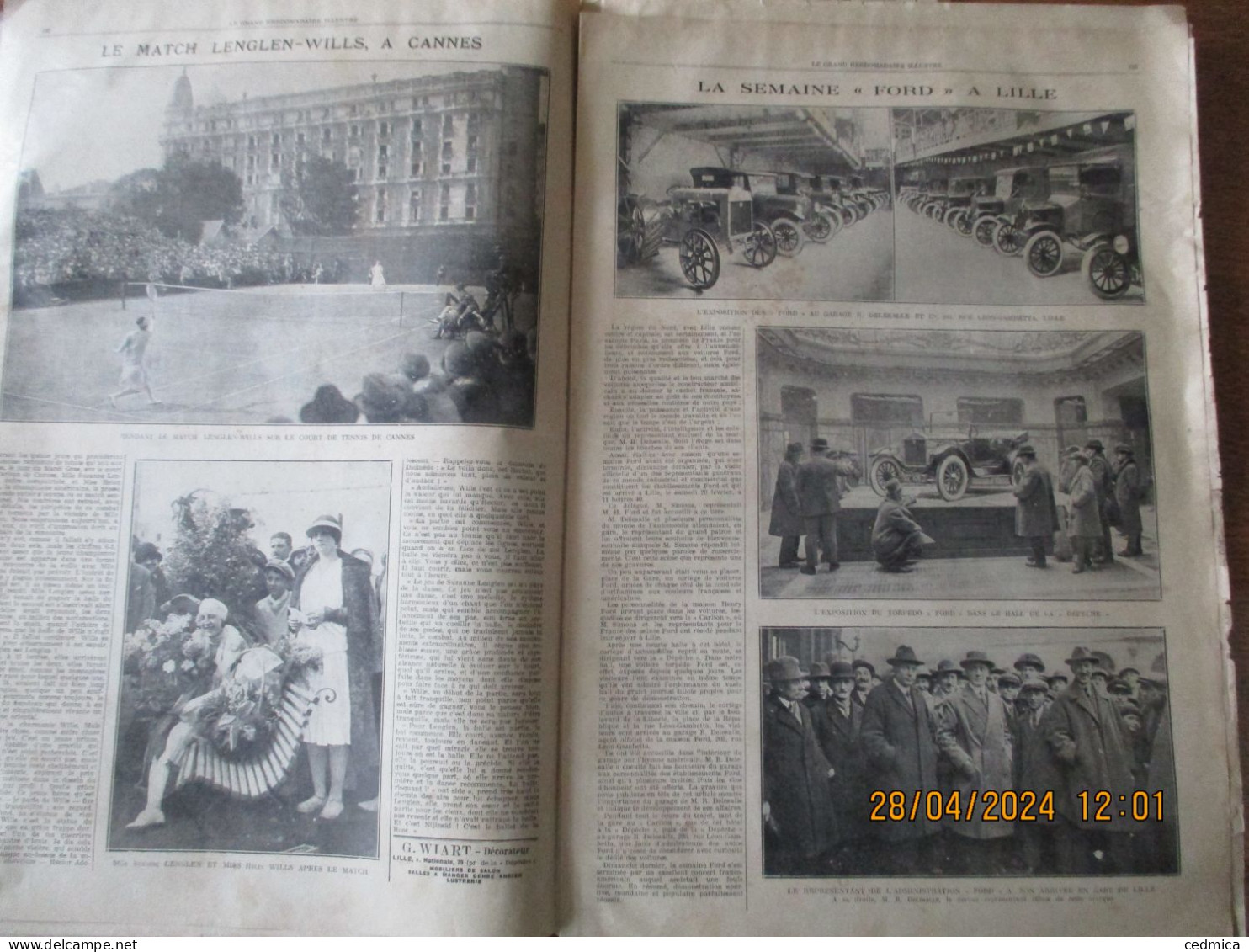 LE GRAND HEBDOMADAIRE ILLUSTRE DU NORD 28 FEVRIER 192 LA RECONSTITUTION DE LILLE,LE CARLTON,LA SEMAINE FORD,LE MATCH LE - Picardie - Nord-Pas-de-Calais