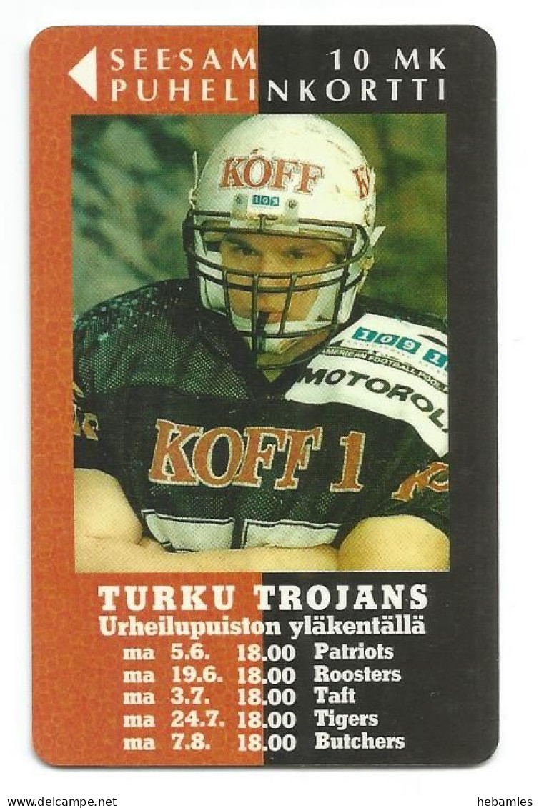 TURKU TROJANS - American Football Team - Magnetic Card - 10 FIM - FINLAND - - Sport