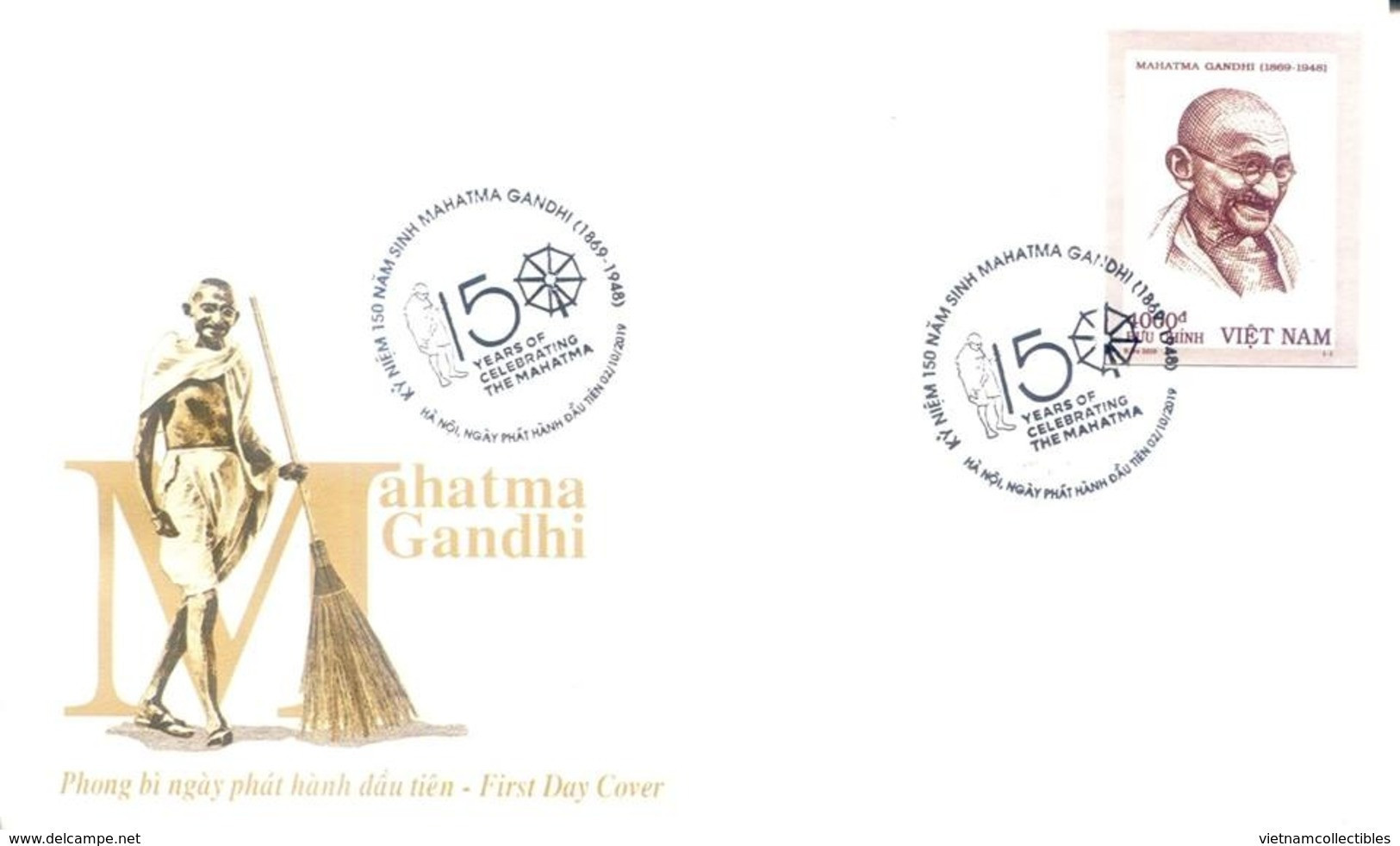 FDC Viet Nam Vietnam 2019 : 150th Birth Anniversary Of Mahatma Gandhi (Ms1115) - Vietnam