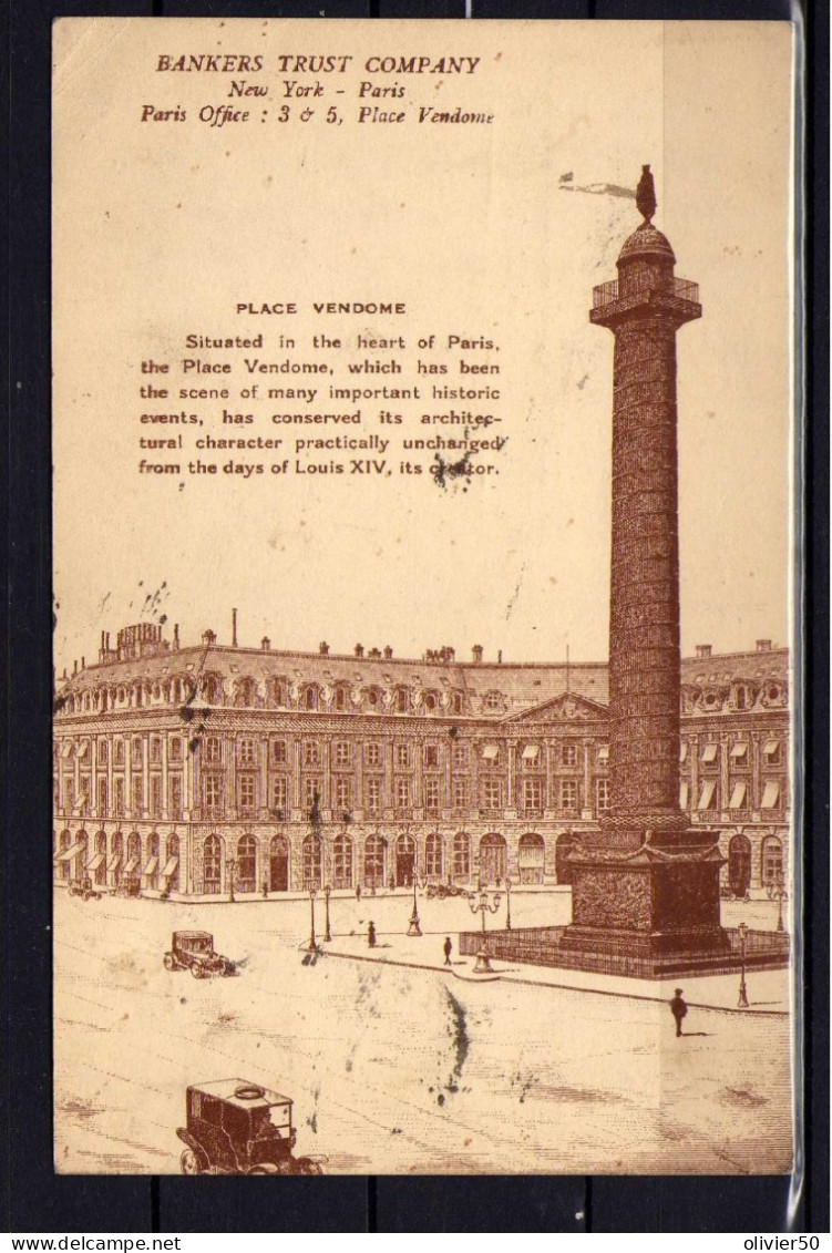 Bankers Trust Company - New York - Paris Office - Place Vendome - Carte Publicitaire - Places, Squares