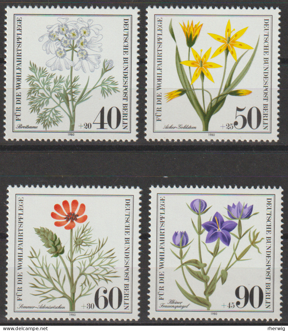 Berlin, 1980, Mi.Nr.629-632 ** -  Ein Satz "Wohlfahrt: Gefährdete Ackerwildkräuter" - Unused Stamps