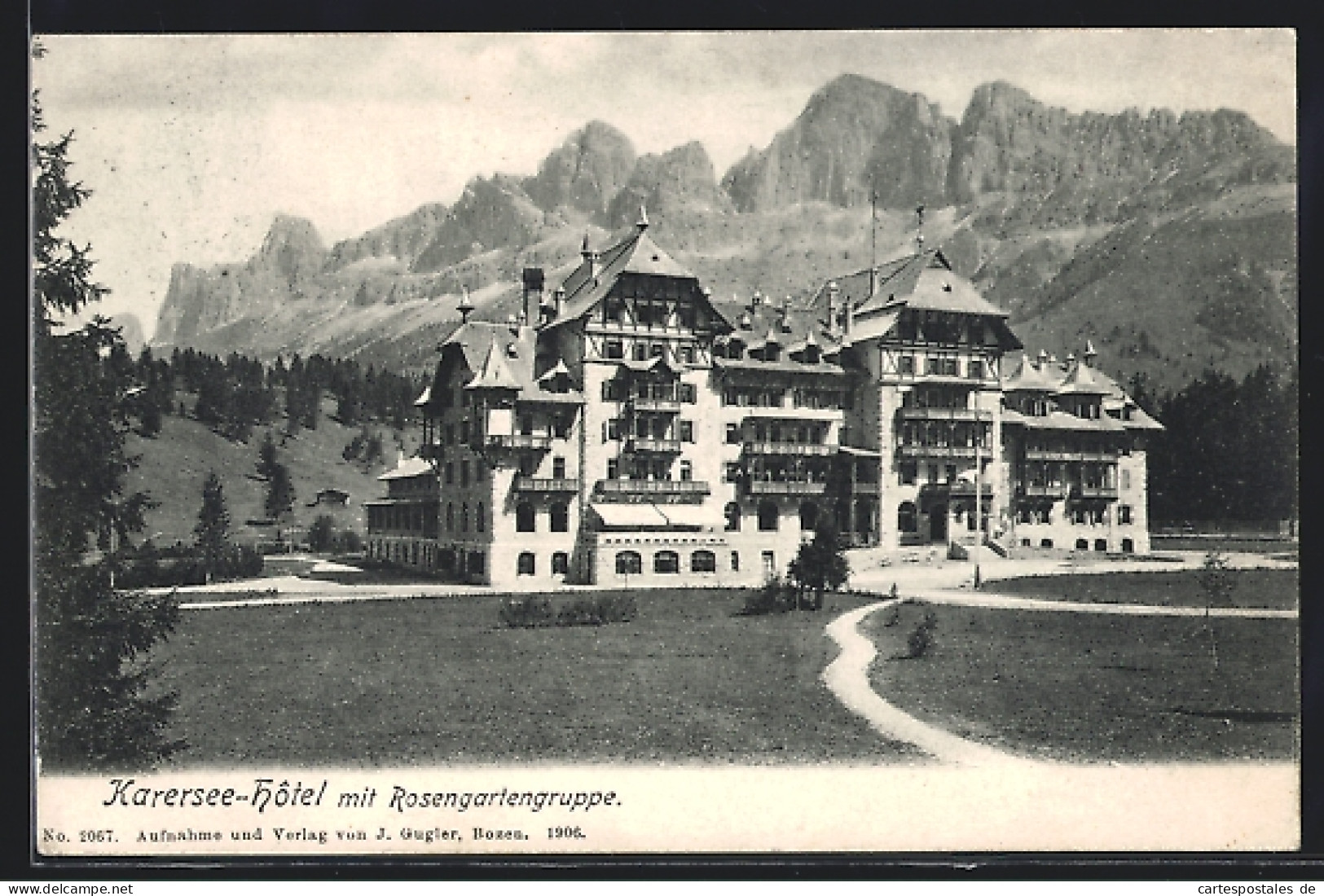 Cartolina Karersee, Hotel Mit Rosengartengruppe  - Otros & Sin Clasificación