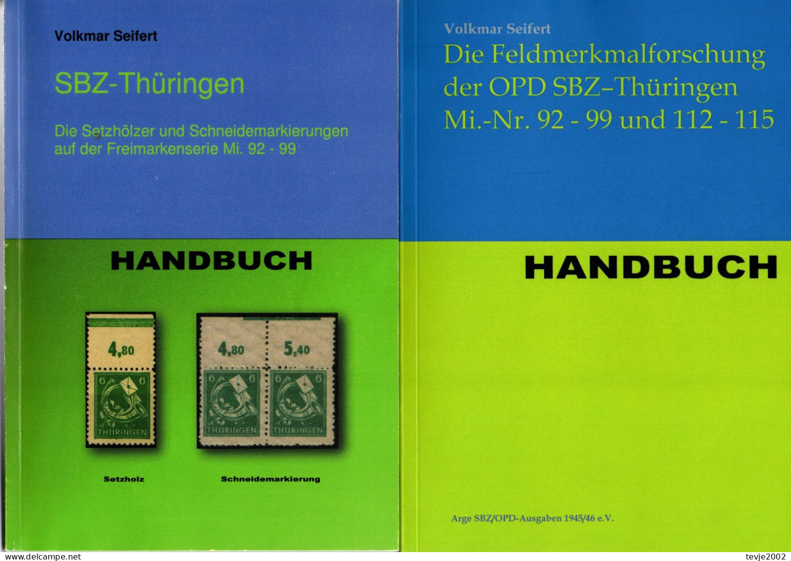 SBZ Thüringen - 2 Sehr Gut Erhaltene, Gebrauchte Handbücher Von Volkmar Seifert - Handbücher