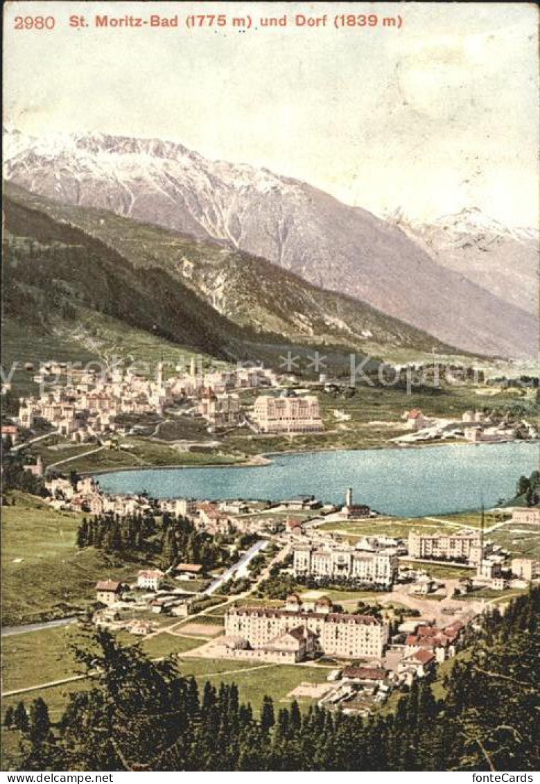 12032983 St Moritz Bad GR Mit Dorf Und See St Moritz - Other & Unclassified