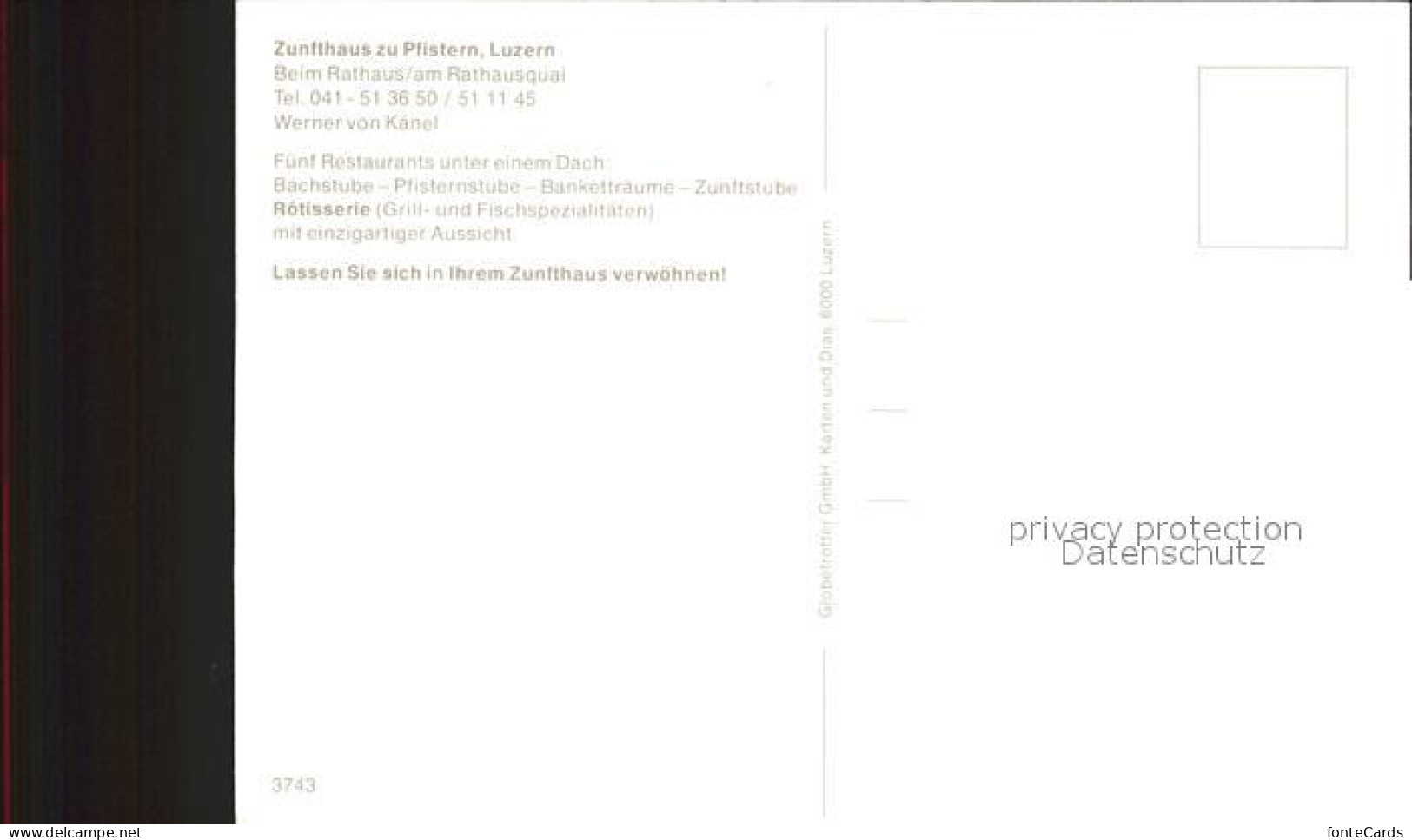 12032902 Luzern LU Zunfthaus Zu Pfistern Restaurant Am Rathausquai Luzern LU - Sonstige & Ohne Zuordnung