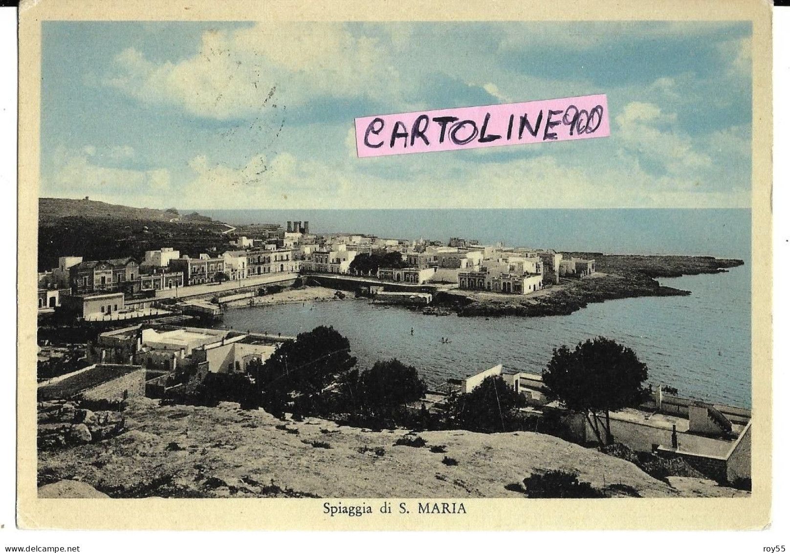Puglia-lecce-s.maria Al Bagno Frazione Di Nardo Spiaggia Di S.maria Veduta Spiaggia Primi Anni 50 (v.retro) - Other & Unclassified
