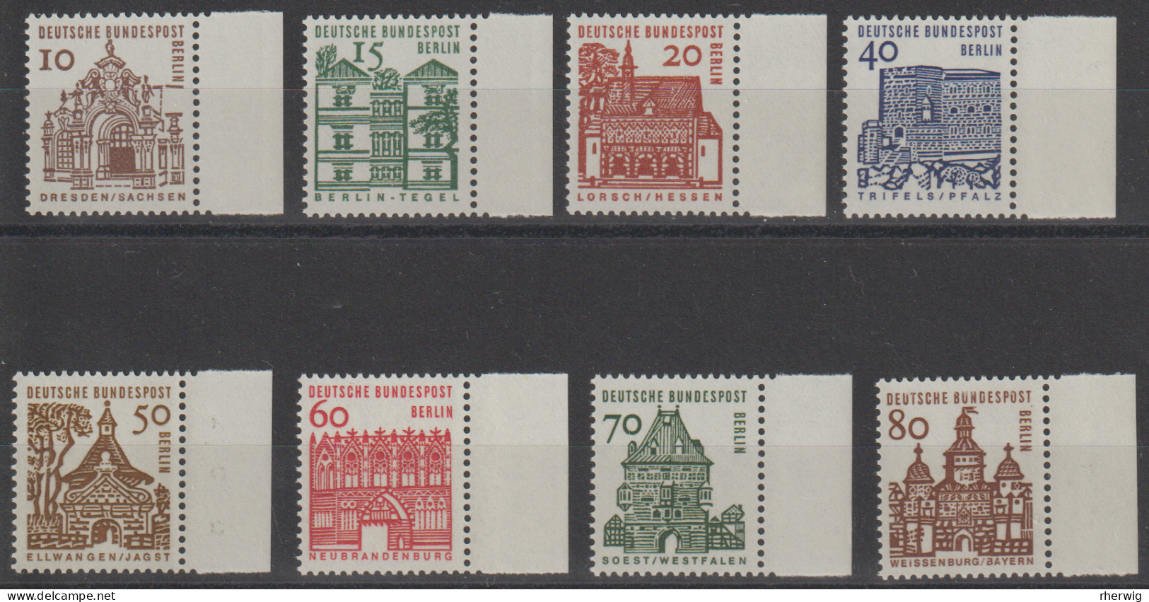 Berlin, 1964, Mi.Nr. 242-249 ** -  Ein Satz Mit Seitenrand Rechts "Deutsche Bauwerke Aus 12 Jahrhunderten (I)" - Unused Stamps