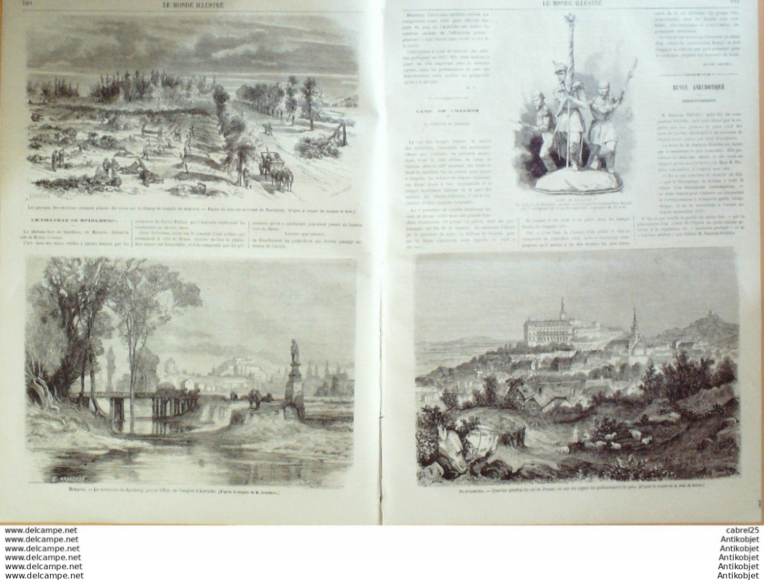 Le Monde Illustré 1866 N°488 Tchéquie Nicholsburg Moravie Spielberg Italie Vénétie Rovigo Bologne - 1850 - 1899