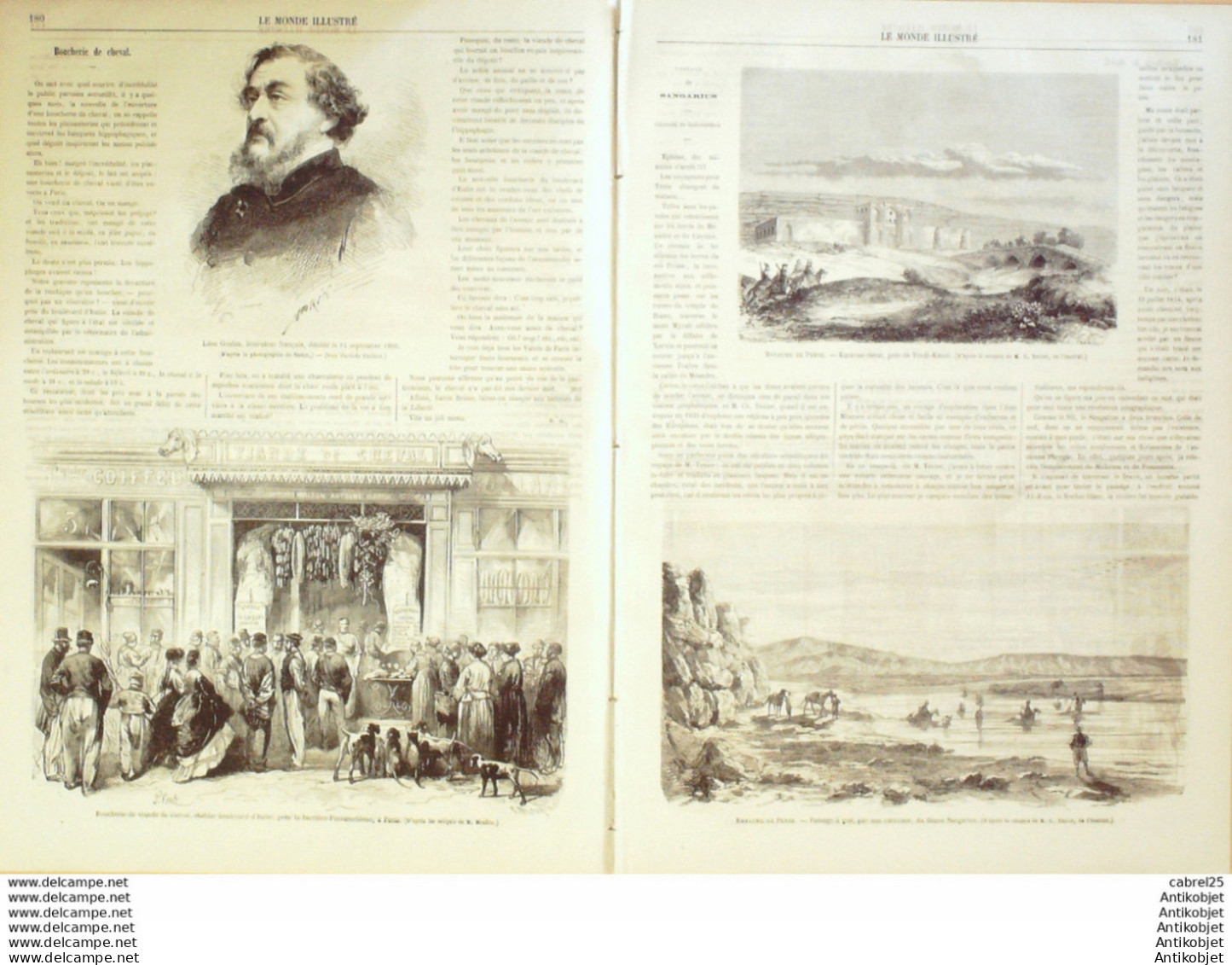 Le Monde Illustré 1866 N°493 Iran Sangarius Karavan Serai Autriche Vienne Grèce Ile Candie Biarritz (64) Nice - 1850 - 1899