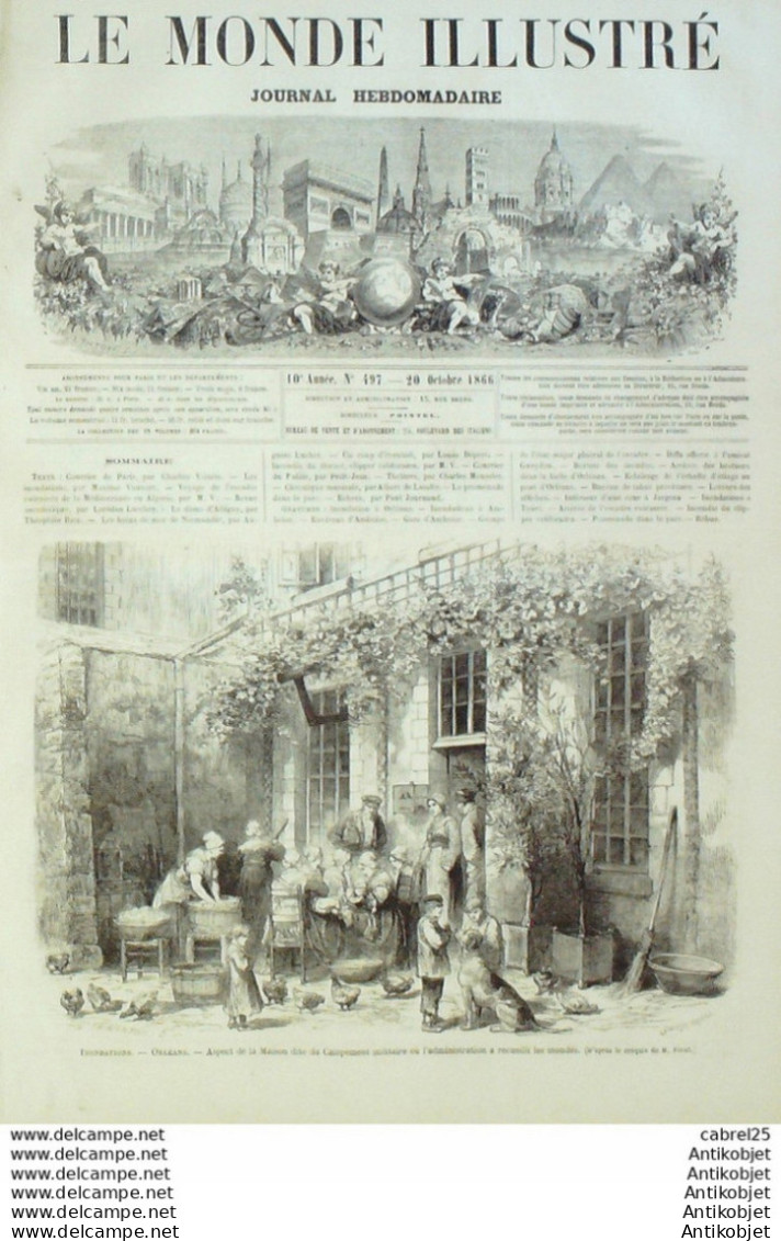 Le Monde Illustré 1866 N°497 Orleans (45) Amboise (37) Algérie Diffa Mokta El Hadid Jargeau (45) Alger - 1850 - 1899