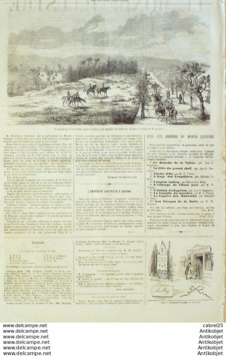 Le Monde Illustré 1866 N°502 Quai Billy Paris Italie Venise Caen (14) Autriche Sadowa - 1850 - 1899