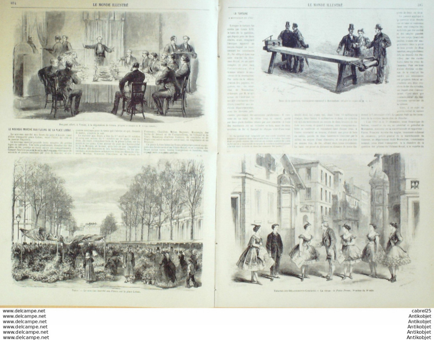 Le Monde Illustré 1866 N°506 Italie Rome Paris Bd Capucines Msgr Coquereau Montauban (82) - 1850 - 1899