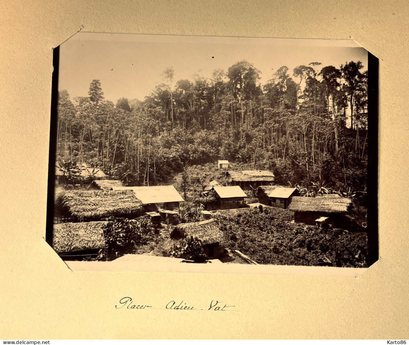 Placer Adieu Vat , Guyane * RARE * Mine Mines Village * Grande Photo Albuminée Circa 1890/1910 18x13cm - Autres & Non Classés