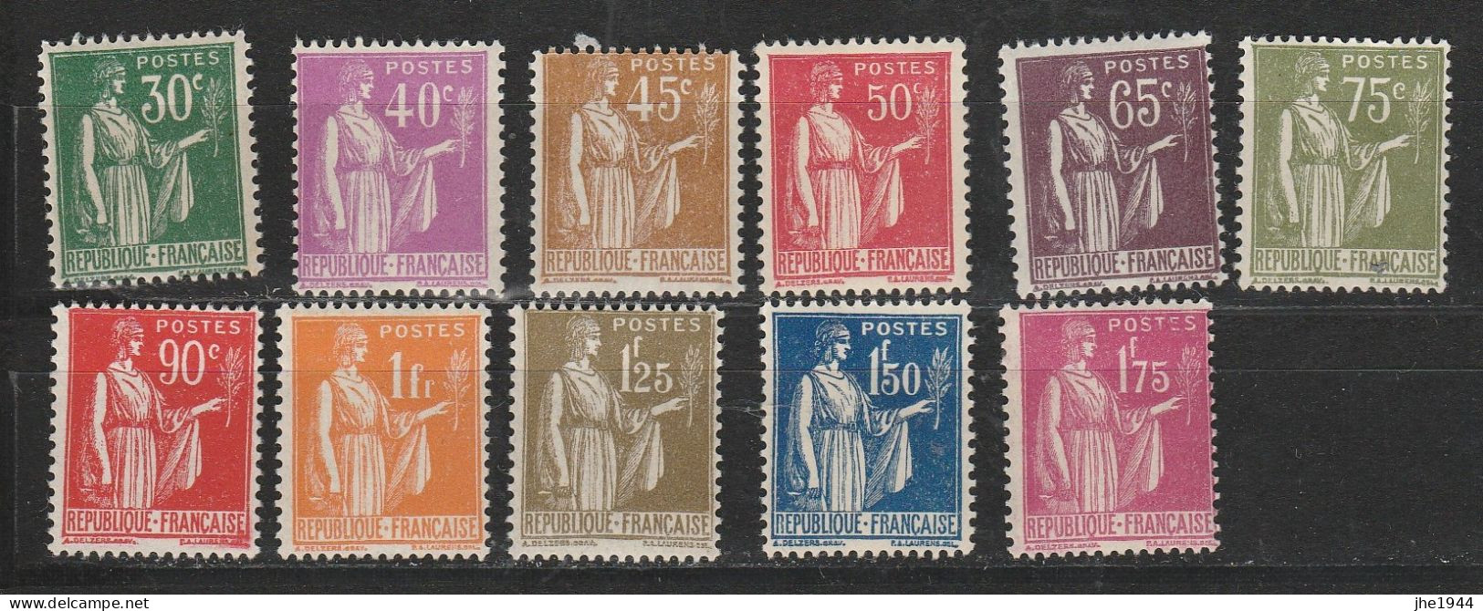 France N° 280 à 289 ** Type Paix, Série 11 Valeurs - Unused Stamps