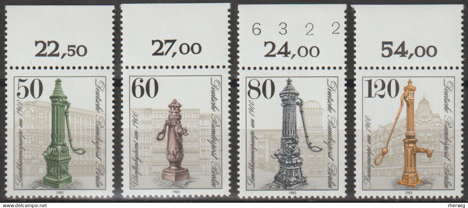 Berlin, 1983, Mi.Nr.689-692 ** -  Ein Satz Mit Oberrand "Historische Strassenpumpen In Berlin" - Unused Stamps