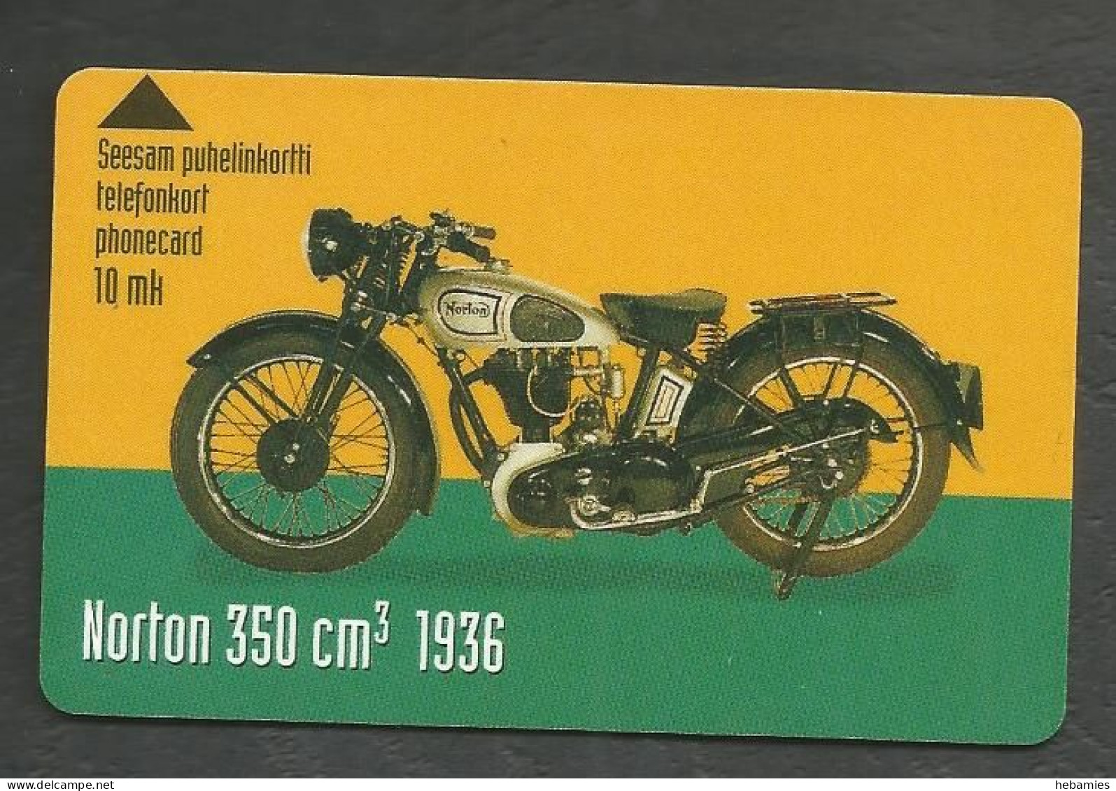 NORTON 350 Cm3 1936 - Magnetic Card -  10 FIM  FINNET - FINLAND - - Motos