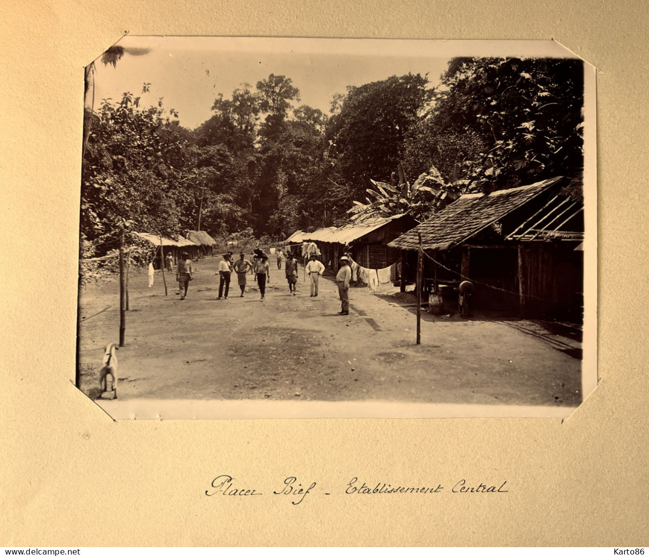 Placer Bief , Guyane * RARE* établissement Central * Mine Mines Village * Grande Photo Albuminée Circa 1890/1910 18x13cm - Other & Unclassified