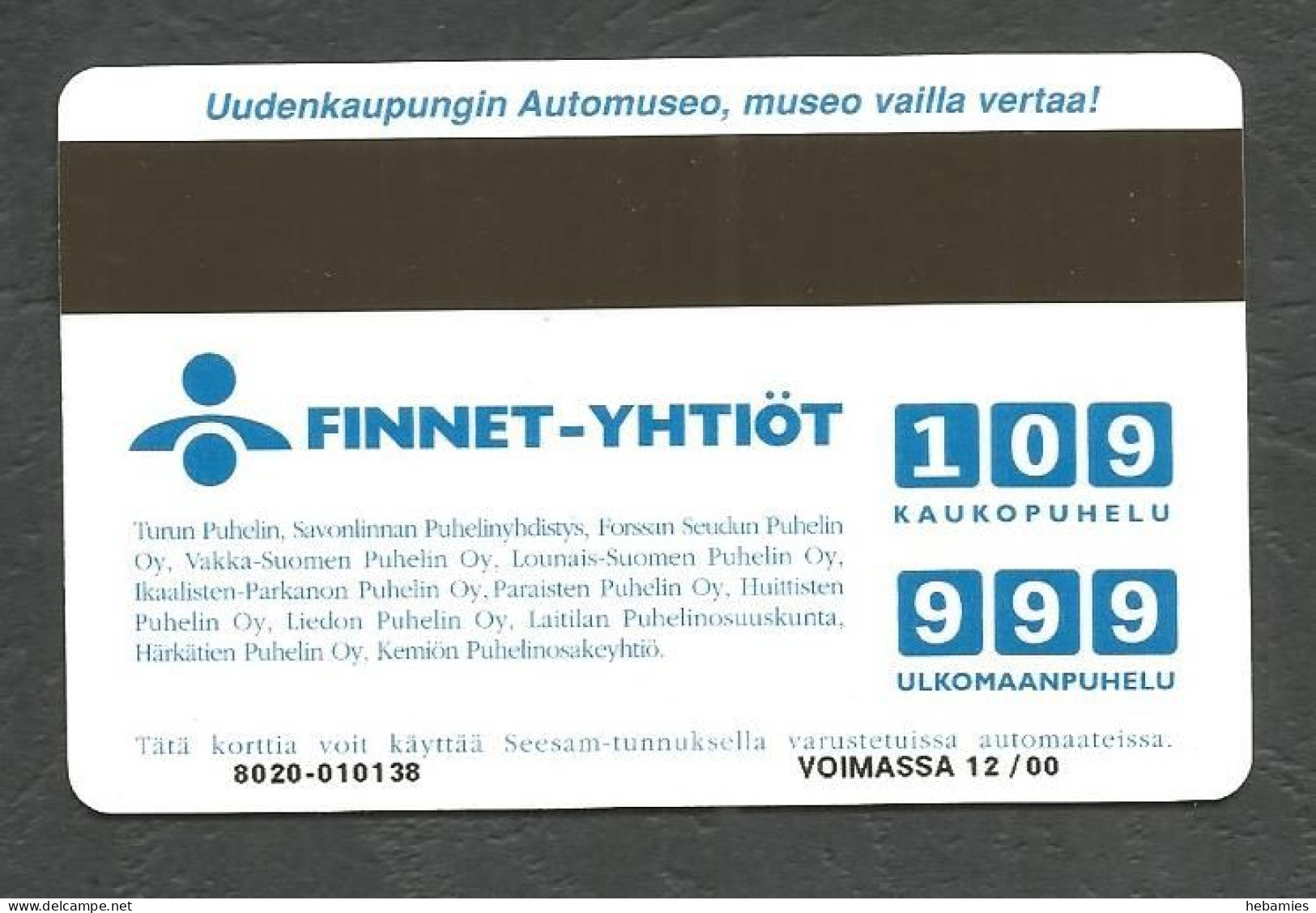 FORD  A FORDOR SEDAN 1929 - Magnetic Card -  20 FIM  FINNET - FINLAND - - Voitures
