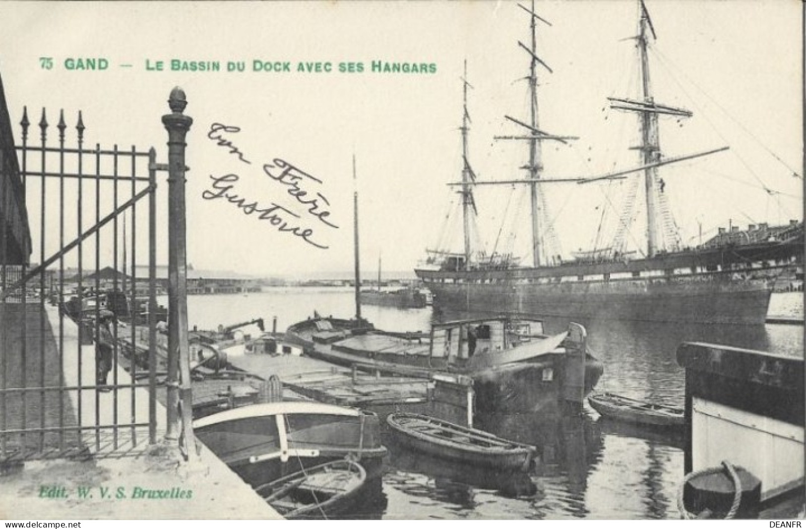 GAND : Le Bassin Du Dock Avec Ses Hangars. Carte Impeccable Et Rare. - Gent