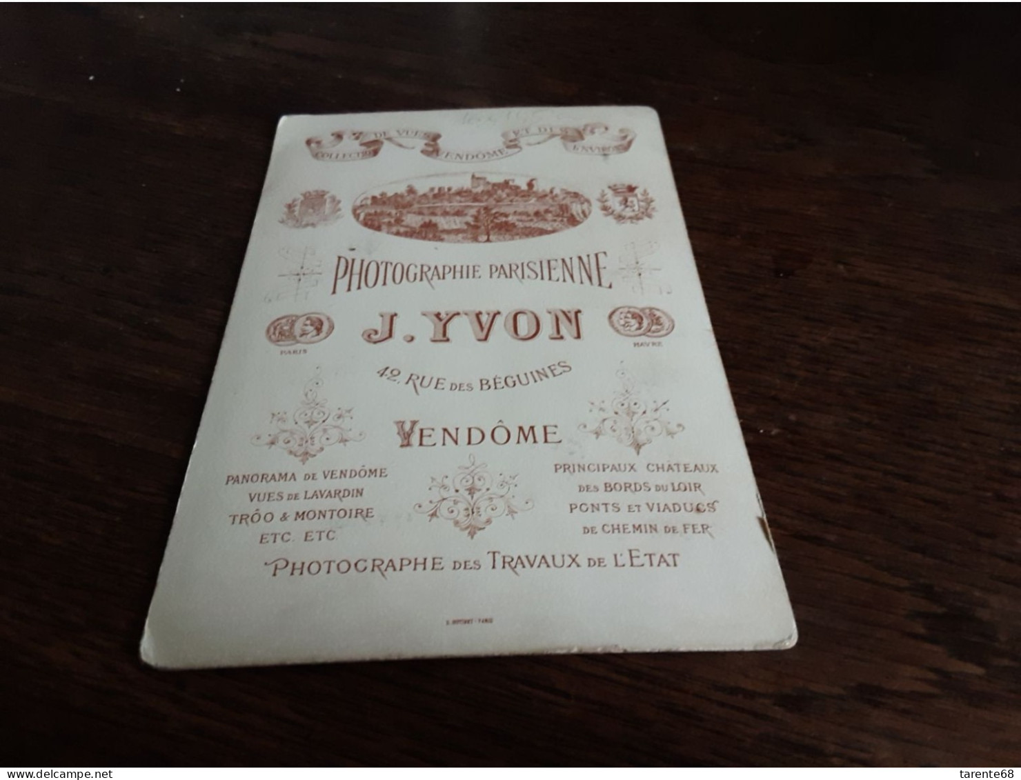 Photo 16 X11,5 Cm J.yvon à Vendôme Avec Indication Place D Armes - Alte (vor 1900)