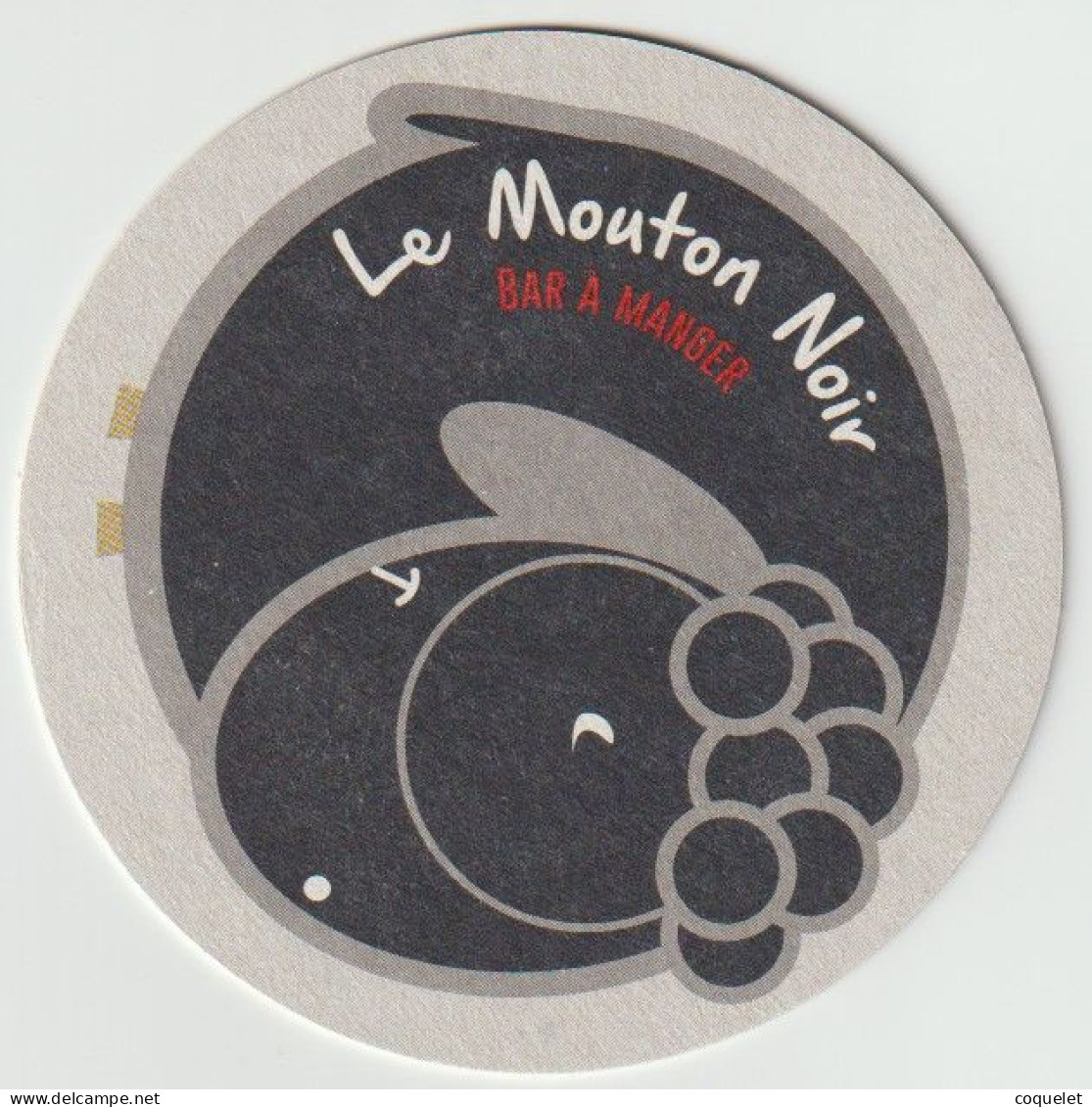 Carton Double Face " LE MOUTON NOIR "   Bar à Manger - Bierdeckel