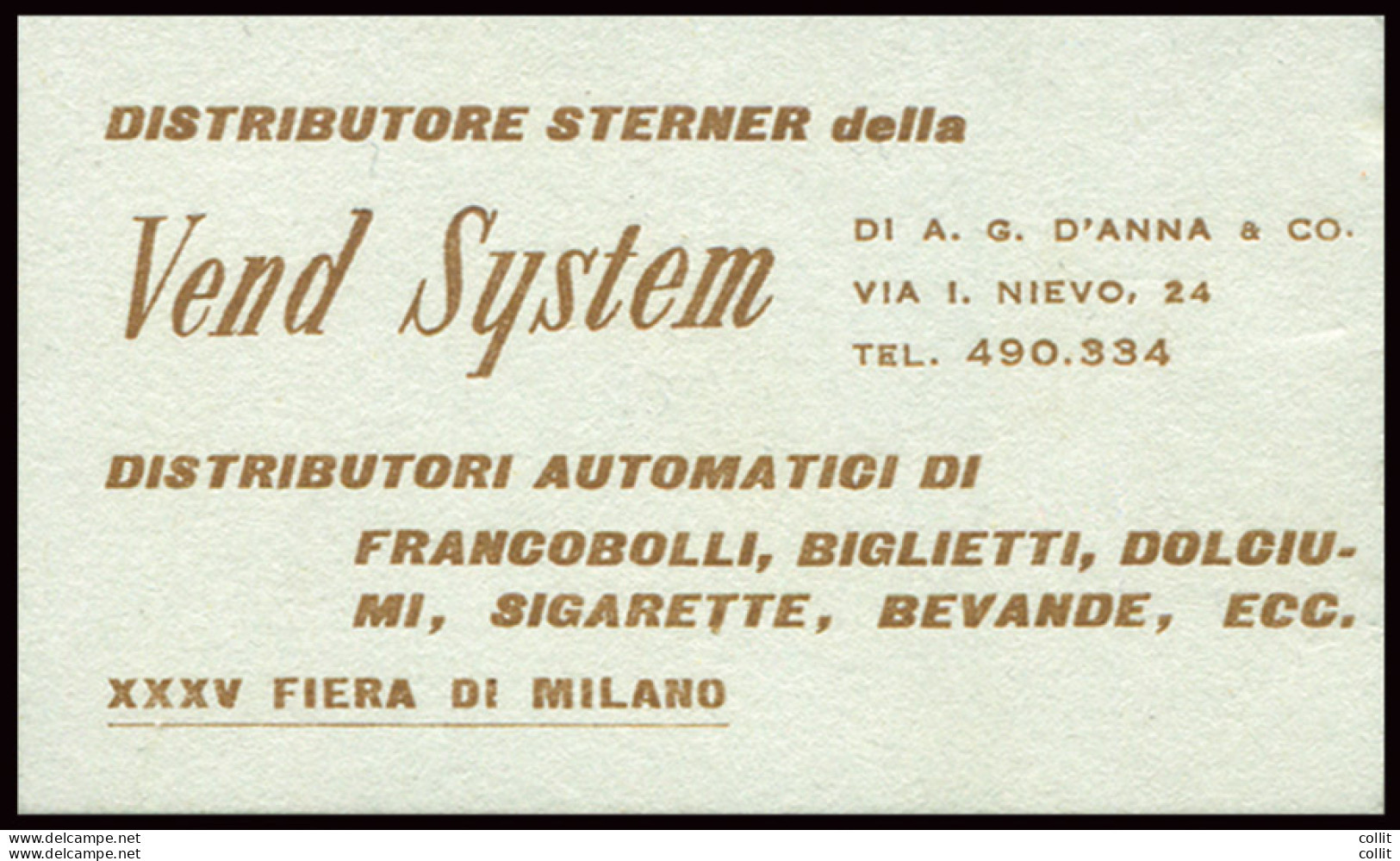 Vend System - Libretto "XXXV Fiera Di Milano" N. 7 - Variedades Y Curiosidades
