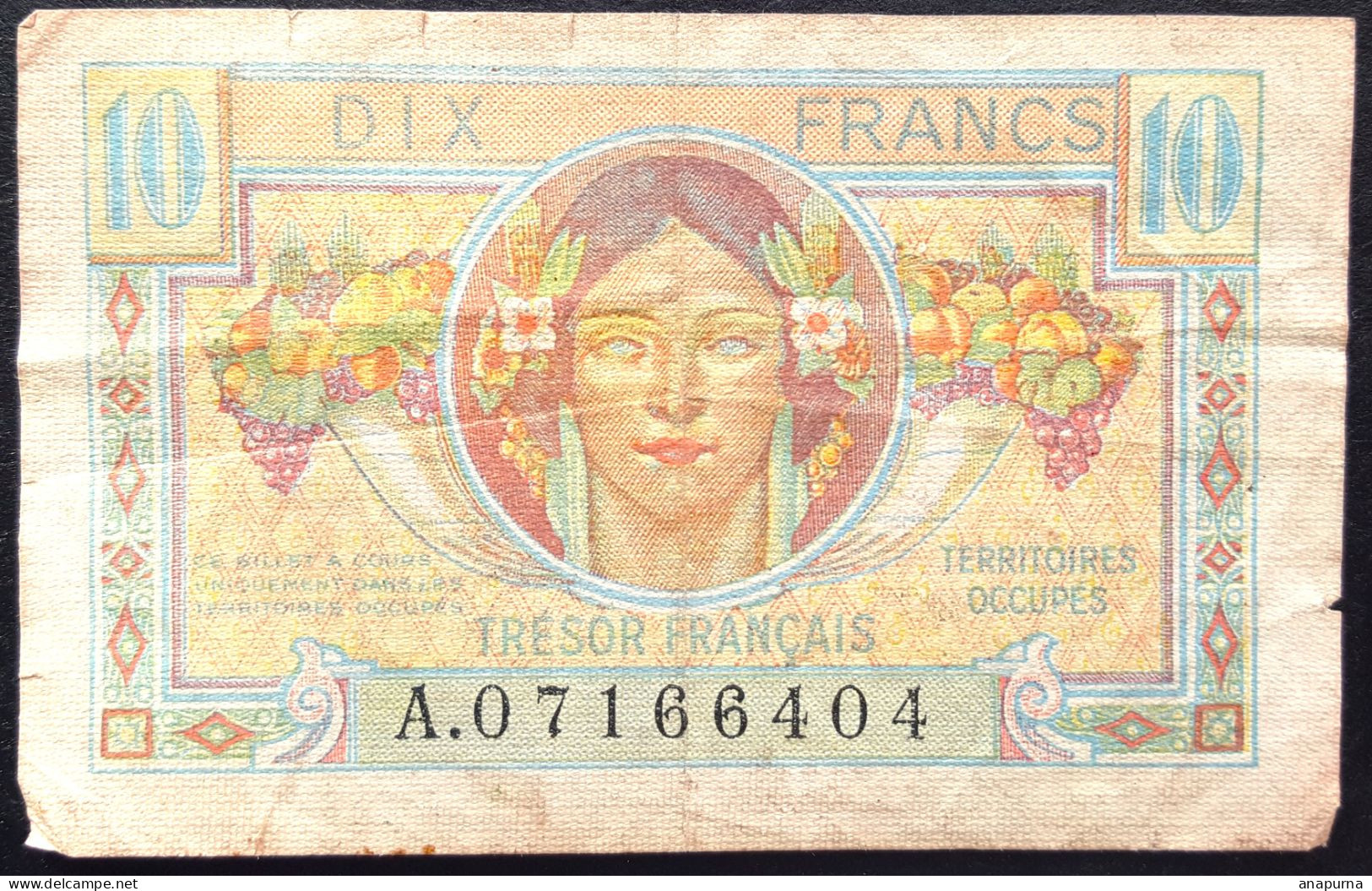 Billet 10 Francs TRESOR FRANCAIS TERRITOIRES OCCUPES 1947 30.01 - 1947 Franse Schatkist