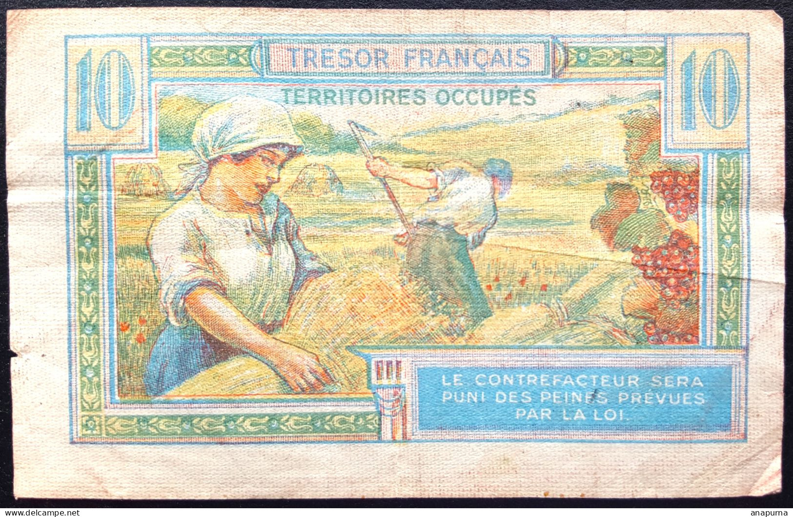 Billet 10 Francs TRESOR FRANCAIS TERRITOIRES OCCUPES 1947 30.01 - 1947 Staatskasse Frankreich