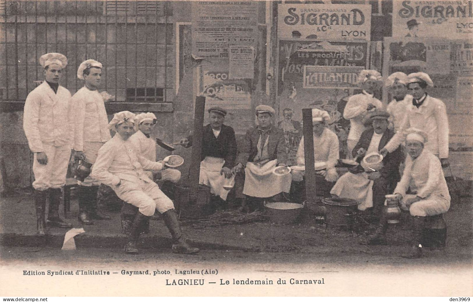 LAGNIEU (Ain) - Le Lendemain Du Carnaval - Les Cuisiniers - Publicité Magasins Sigrand à Lyon, Poème De Girodet (2 Scans - Unclassified