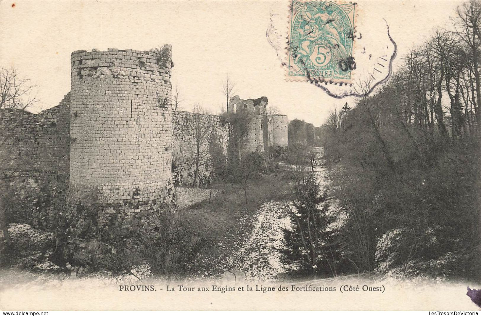 FRANCE - Provins - La Tour Aux Engins Et La Ligne Des Fortifications (Côté Ouest) -  Carte Postale Ancienne - Provins
