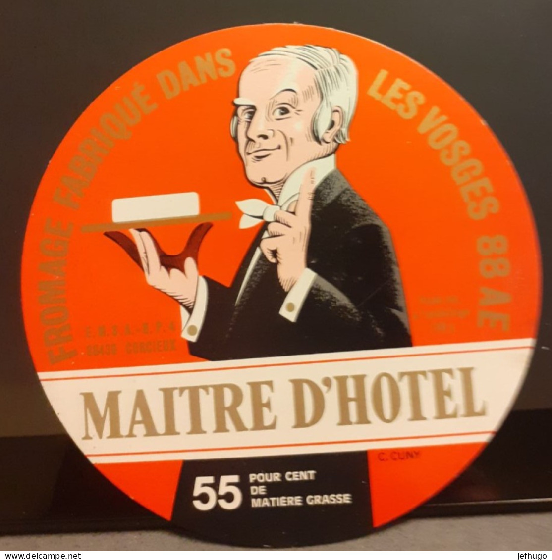 ÉTIQUETTE FROMAGE MAITRE D' HOTEL . FABRIQUE DANS LES VOSGES . 88 . CORCIEUX - Käse