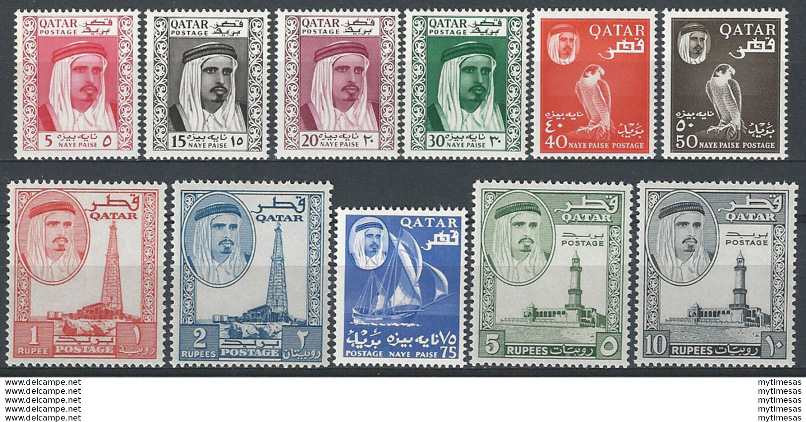 1961 Qatar Sheikh Ahmad Bin Ali Al-Thani 11v. MNH SG. 27/37 - Otros & Sin Clasificación