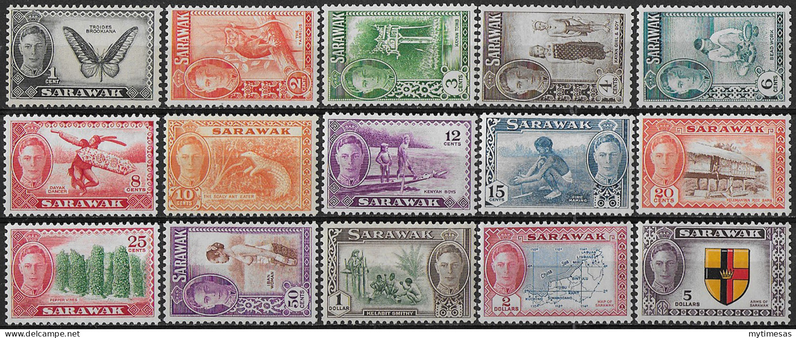 1950 Sarawak 15v. MNH SG N. 171/85 - Autres & Non Classés