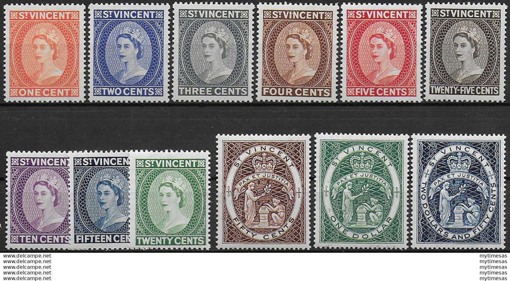 1955-63 St Vincent Elisabetta II 12v. MNH SG N. 189/200 - Autres & Non Classés