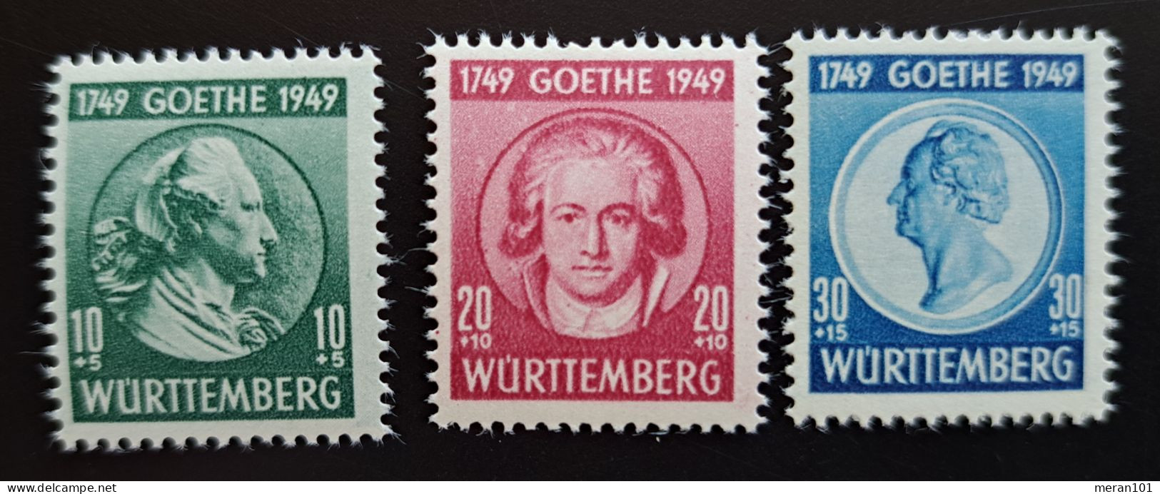 Württemberg, Mi 44-46 MNH(postfrisch) Goethe - Württemberg