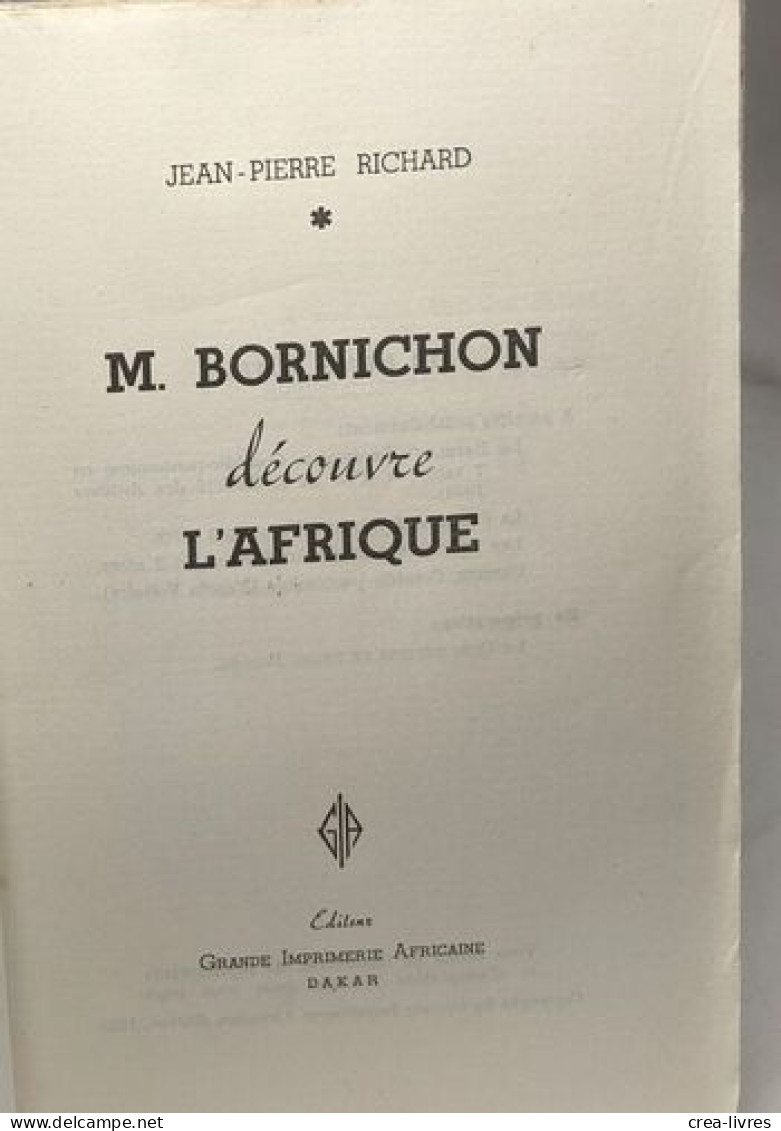M. Bornichon Découvre L'Afrique - Voyages
