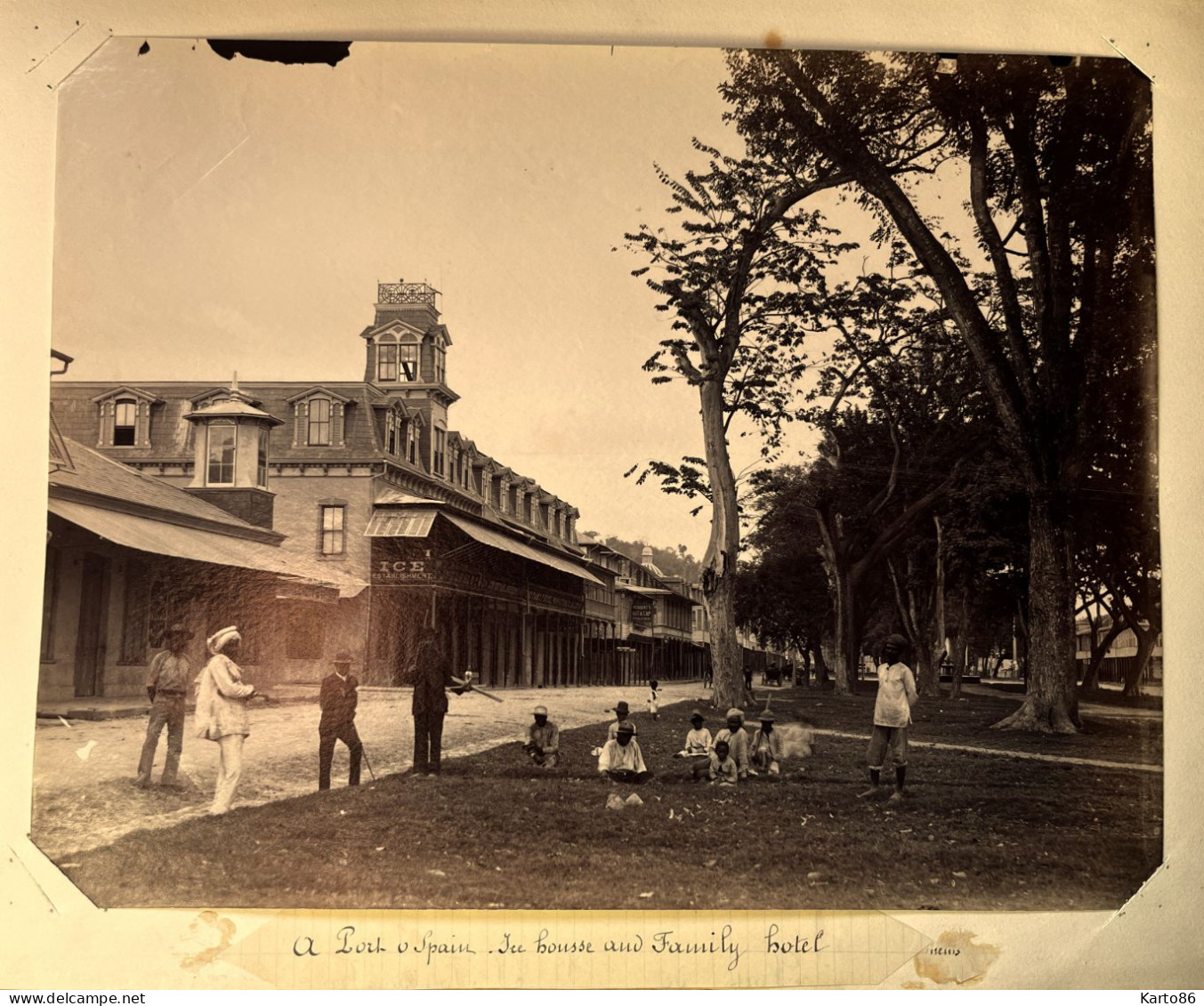 Port Of Spain , Trinidad Et Tobago * Ice House & Family Hotel * Grande Photo Albuminée Circa 1890/1910 26x20cm - Trinidad