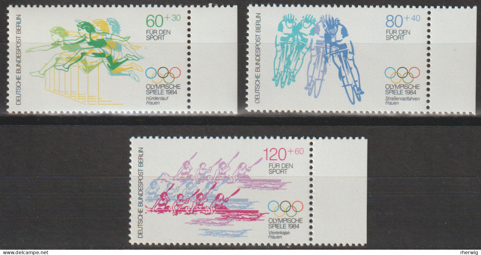 Berlin, 1984, Mi.Nr.716-718 ** -  Ein Satz Mit Linkem Seitenrand "Sporthilfe" - Unused Stamps