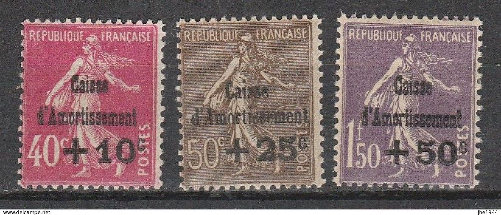 France N° 266 à 268 ** Au Profit Caisse D'Amortissement, 3 Valeurs - Unused Stamps