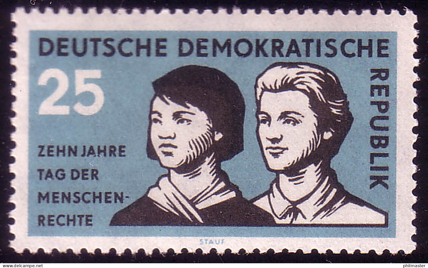 670 Menschenrechte 25 Pf ** - Unused Stamps