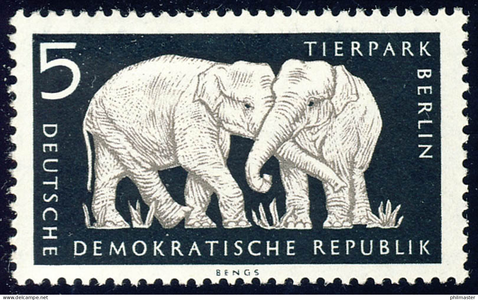 551 Tierpark 5 Pf Indische Elefanten ** - Neufs