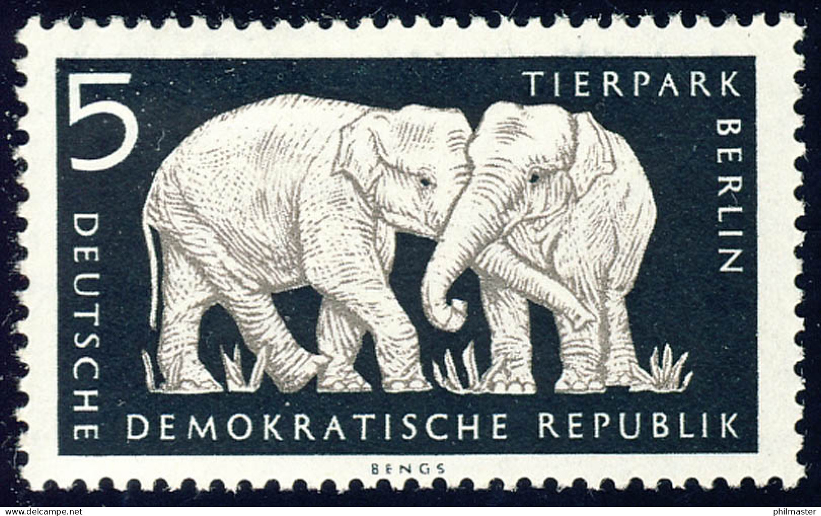 551 Tierpark 5 Pf Indische Elefanten ** - Unused Stamps