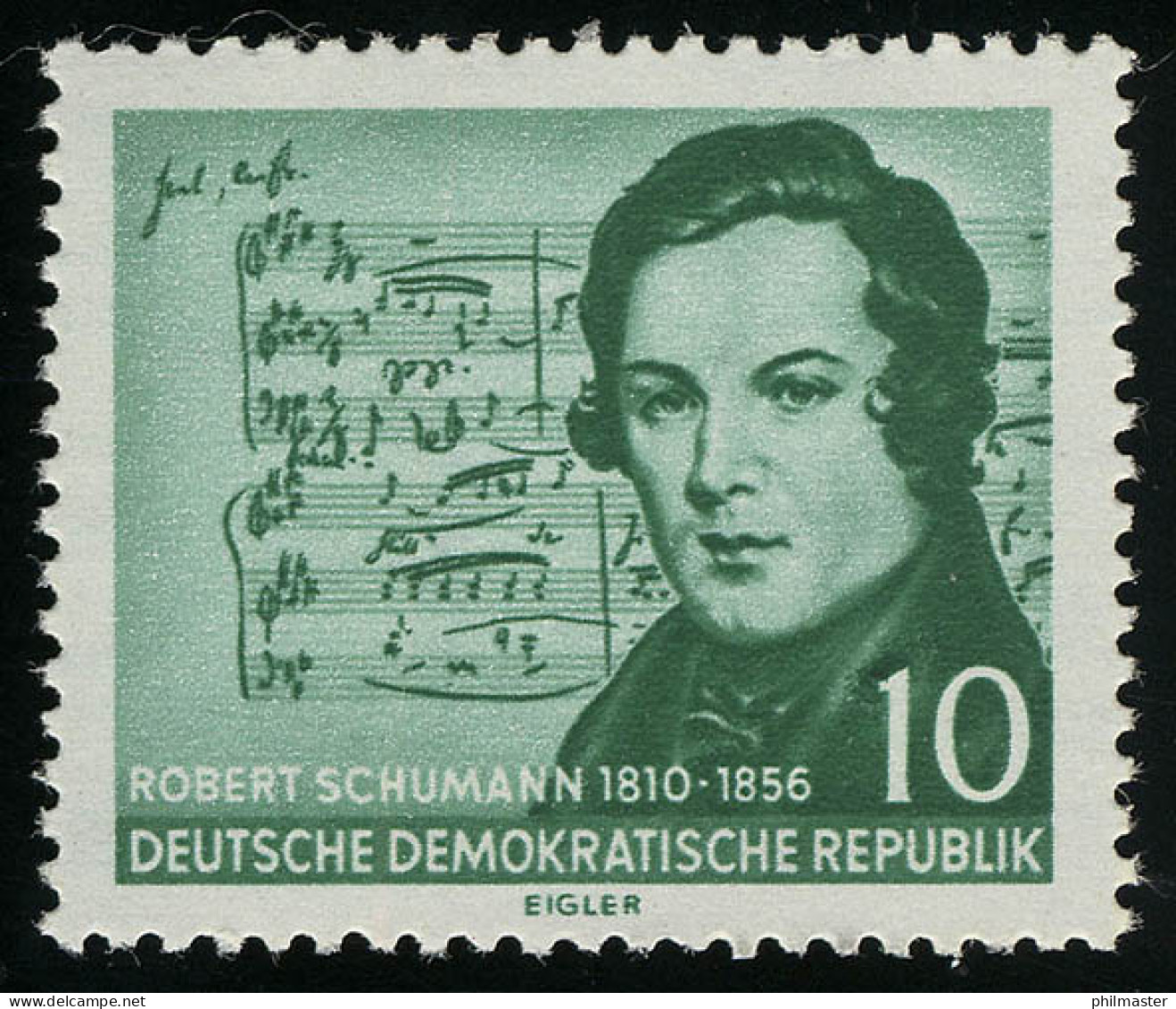 541 XII Robert Schumann 10 Pf Wz.2 XII ** - Nuovi