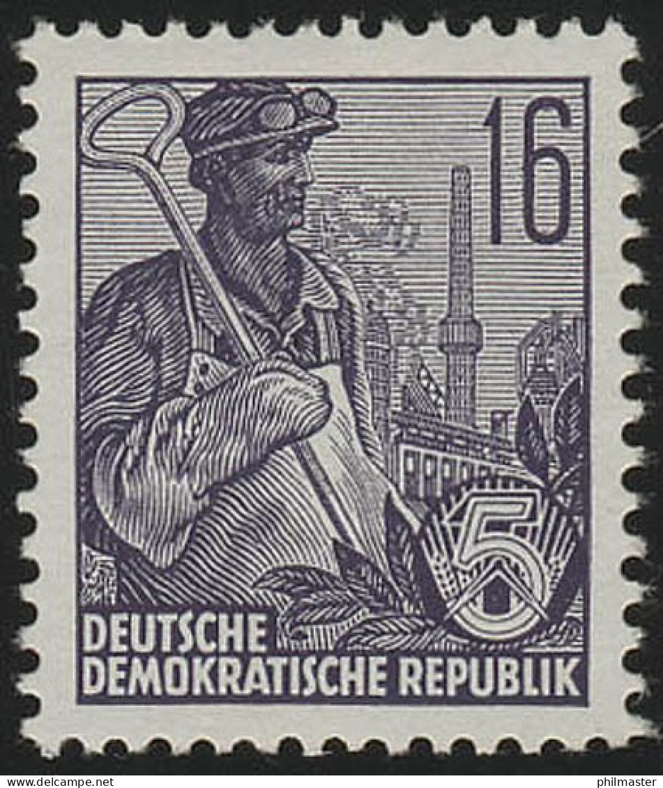 412x XII Fünfjahrplan 16 Pf Wz.2 XII ** - Unused Stamps