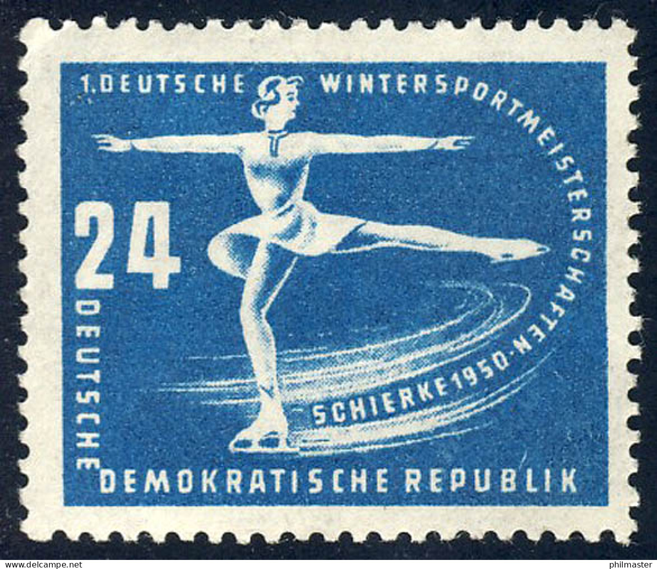 247 Wintersportmeisterschaften DDR 24 Pf ** - Unused Stamps