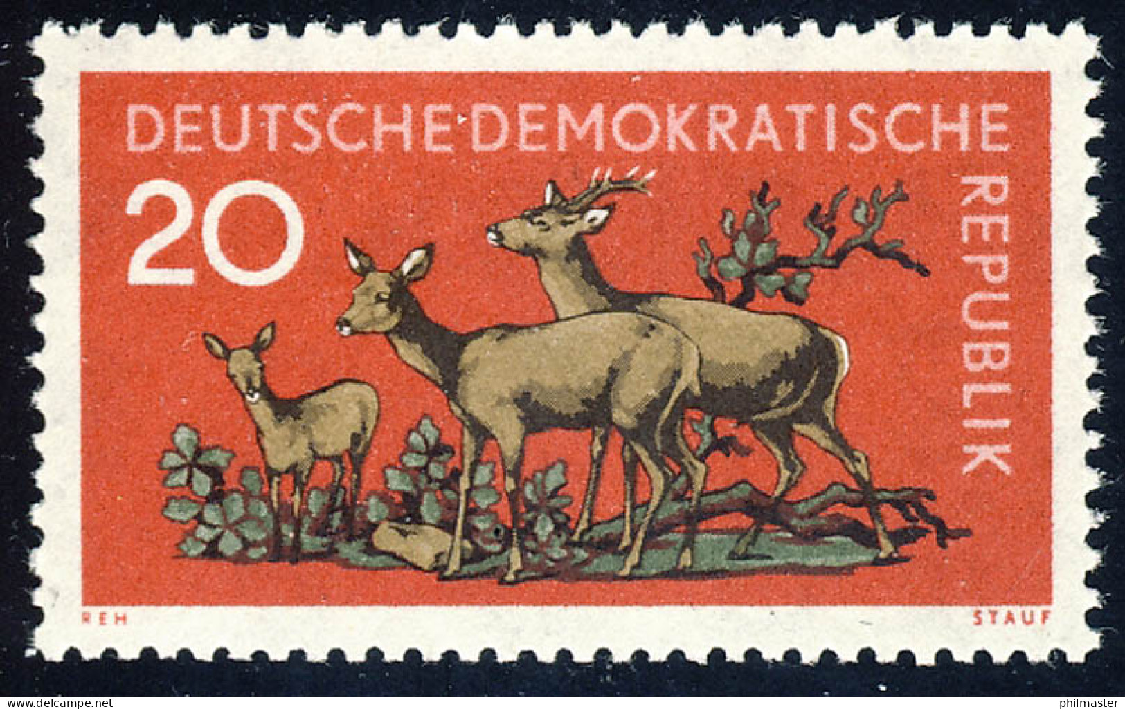 739 Waldtiere Rehe 20 Pf ** - Unused Stamps